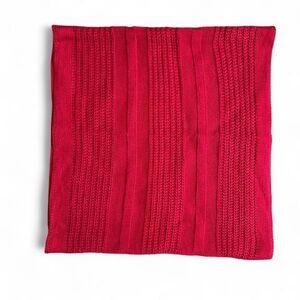 Unisex Red Cotton Knit Infinity Scarf, Tunnel Neck